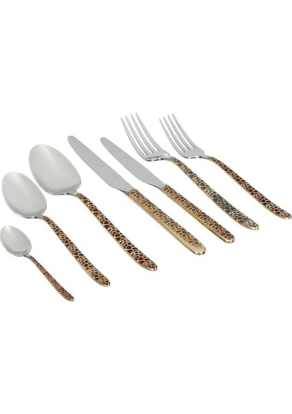 9400 Safari Black Gold 12 Kişilik 84 Parça Çatal Kaşık Bıçak Seti
