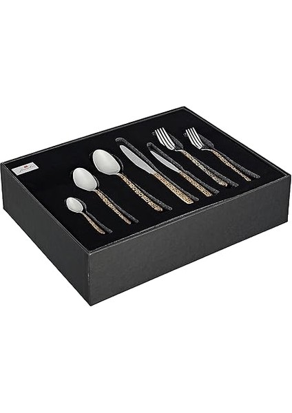 9400 Safari Black Gold 12 Kişilik 84 Parça Çatal Kaşık Bıçak Seti fiyatları