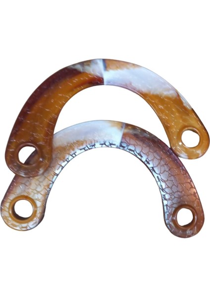 Çanta Sapı Ay Model Kahverengi-Beyaz 20 cm