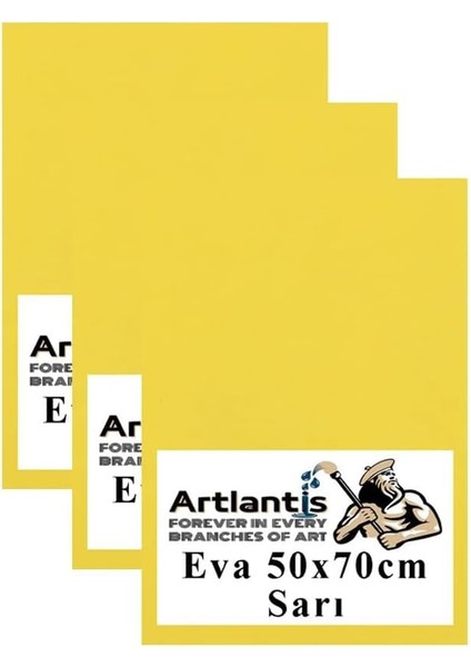 Sarı Eva 50X70 cm 3 Adet Eva Süngeri Okul Kreş Anasınıfı Elişi Etkinlikleri