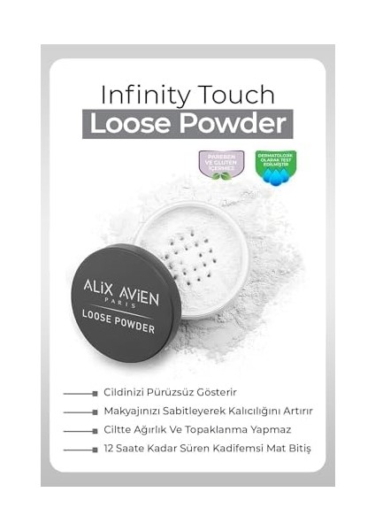 Alıx Avıen Ipeksi Toz Pudra - Sabitleyici Etki Mat Bitiş - Loose Powder 01 Transparent fiyatları