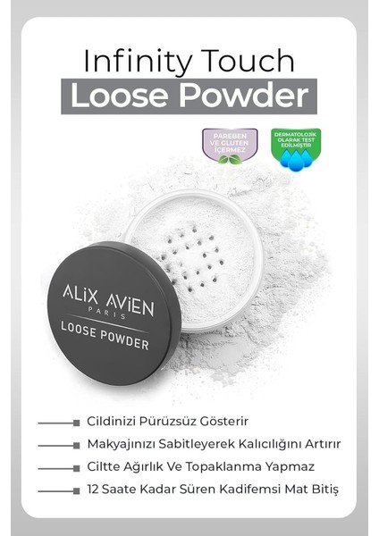 Alıx Avıen Ipeksi Toz Pudra - Sabitleyici Etki Mat Bitiş - Loose Powder 01 Transparent modelleri