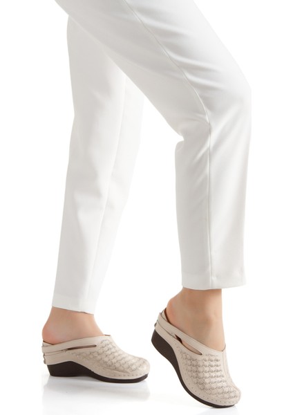 Iç Dış %100 Hakiki Deri Önü Kapalı Sabo Model Dolgu Hafif Taban Kadın Terlik fiyatları