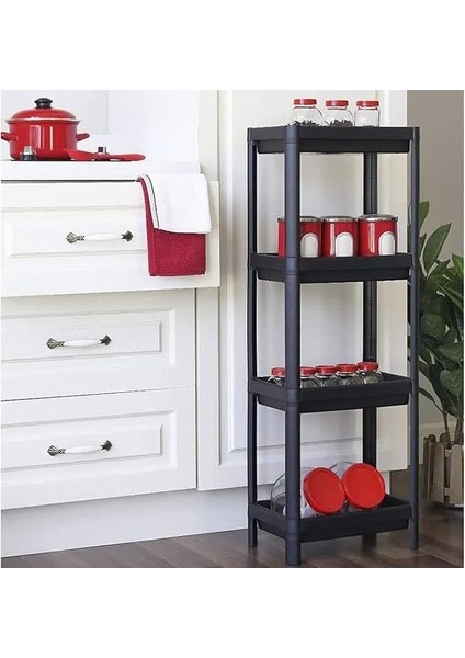 Siyah Shelf Unit Banyo Rafı Mutfak Rafı Balkon Rafı Organizer Raf Dolap