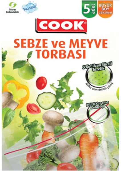 Sebze ve Meyve Torbası 5'li 2 Adet