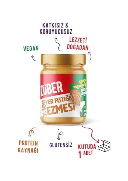 ZÜBER%100 Fıstık Ezmesi 315 G fiyatları