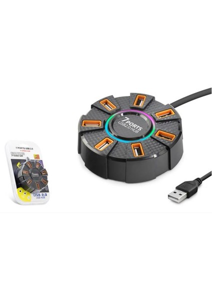 Hadron HDX7035 USB Hub 7-Usb 1.2m Siyah