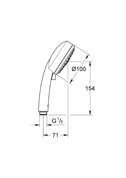 100 El Duşu | 3 Akışlı | Su Tasarruflu | Kireç Önleyici Sistem | Duş Başlığı | Krom | 26092000 modelleri