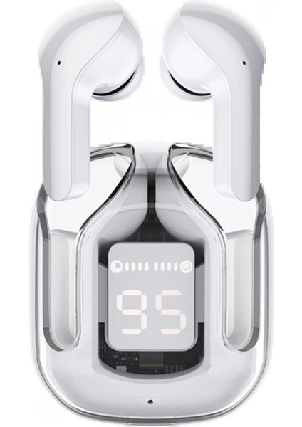 GT13 Dijital Şarj Göstergeli Kablosuz Airpods Kulaklık - Beyaz