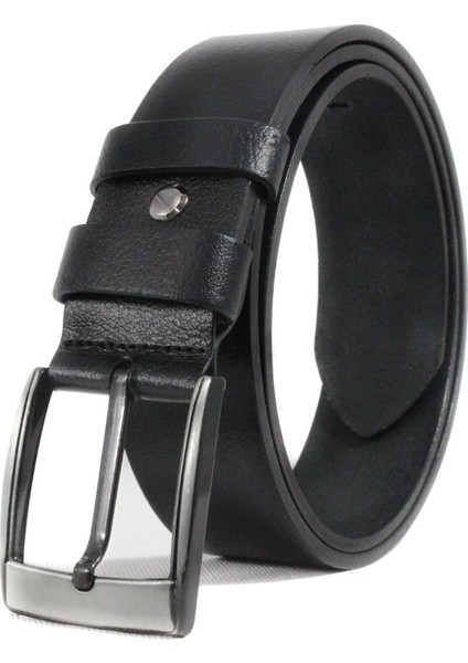 %100 Hakiki Deri 4,5 cm Siyah Erkek Kemer