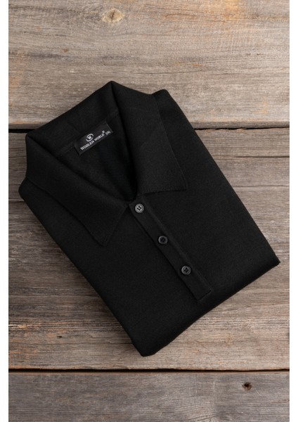 Polo Yaka Battal (Büyük Boy) Yünlü Triko Kazak