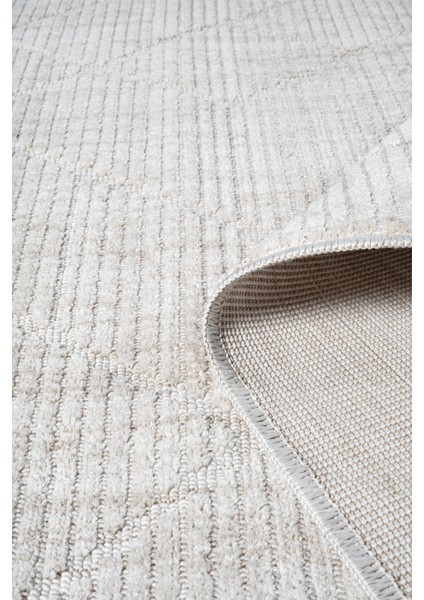 Yalın Bukle Salon Halısı Hav Vermez Mutfak Halısı Çocuk Odası Halısı Koridor 5579 Krem