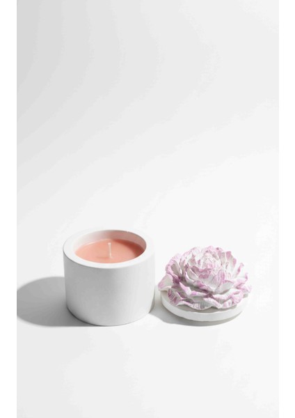 El Yapımı Kokulu Dekoratif Mum – Kapaklı Çiçek Desenli Beton Kutu | Romantik Pembe | Hediye ve Dekor Için Özel Tasarım modelleri