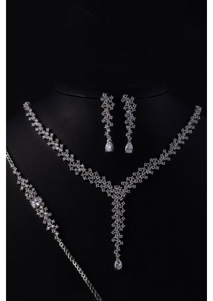 Pırlanta Montür 4 Tırnaklı Su Yolu 925 Ayar Gümüş Dügün Set fırsatları