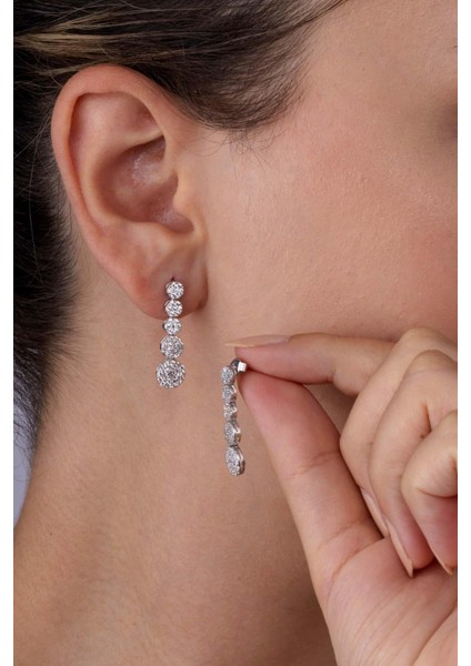 Süzme Su Yolu Rodyum Kaplama 925 Ayar Gümüş Küpe fiyatları