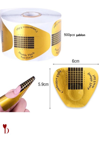 Mini Uv LED Nail Kurutucu Pratik + Şablon 500 Adet Gold Kağıt 2'li Set modelleri