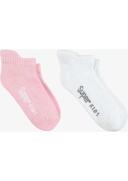 Unıted4 Çocuk Beyaz/pembe 2'li Çorap