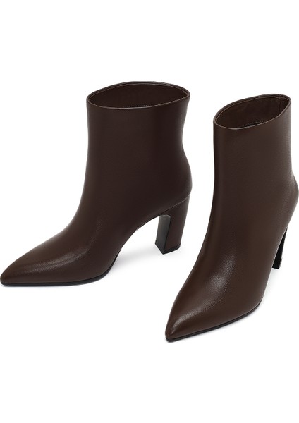 Kadın Kahverengi Kalın Topuklu Deri Bot 25WFD491118 modelleri
