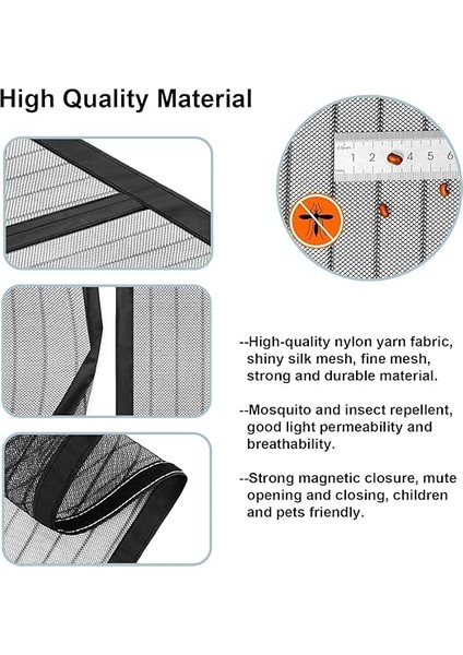 Sineklik, Kapı Sinekliği, Böcek Koruması, Farklı Boyutlarda, 85 x 205 Cm, Mıknatıslı Perde, Balkon, Oturma Odası ve Teras Kapısı Için Idealdir, Delmeden ve Siyah Şeritli fiyatları