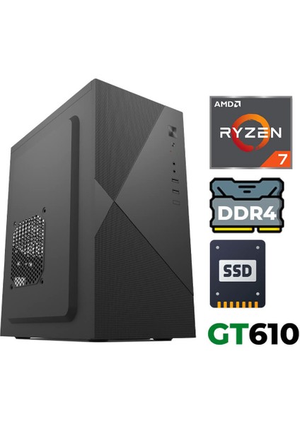 XSR1219 Ryzen 7 5700X 32GB Ram 1tb SSD 2gb GT610 Ultra Performanslı Ofis Bilgisayarı
