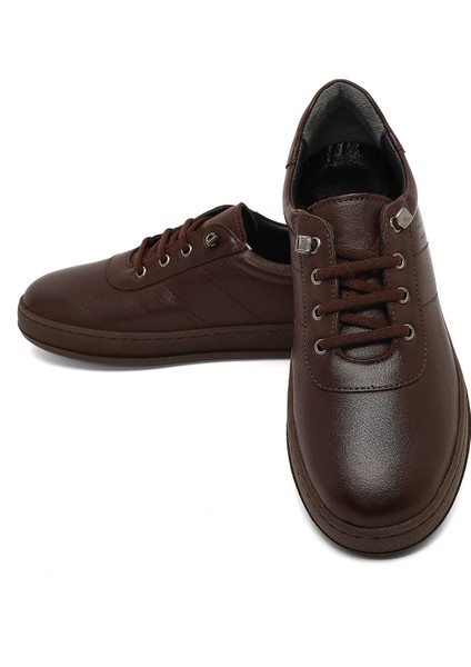Kadın Kahverengi Bağcıklı Deri Comfort Ayakkabı 25AFD501018