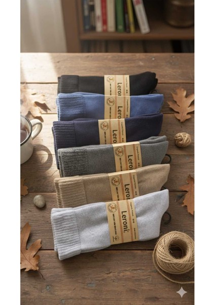 Organik Pamuk Erkek Kışlık Çorap Dikişsiz Soft Yıkamalı 6'lı Paket