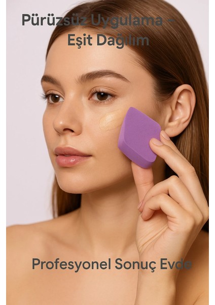 4’lü Makyaj Sünger Seti – Fondöten, Kapatıcı, Allık ve Kontür Uygulaması Için