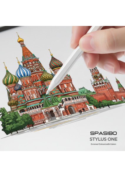 Stylus One Evrensel Dokunmatik Kalem | Ipad, Android ve Windows Uyumlu | Type-C Şarj, LED Göstergeli | Hediye Yedek Uç fırsatları