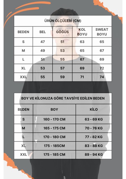 Erkek Siyah Sweatshirt Bisiklet Yaka Rahat Kalıp 3 Iplik Şardonlu Nakışlı fırsatları