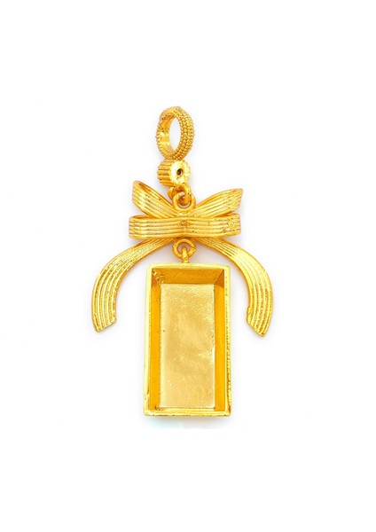 Altın Kaplama Kurdeleli Külçe Altın Kolye Ucu TGR-726 fiyatları