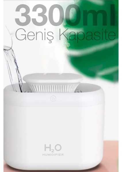 Masa Üstü Ultrasonik Hava Nemlendirici Buhar Makinesi ve Aroma Difüzörü 3300 Ml. indirimleri