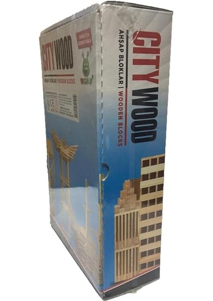 City 100 Parça Ahşap Eğitici Bloklar Seti KR101CITY Wood Hayal Gücü Genişleten Bloklar modelleri