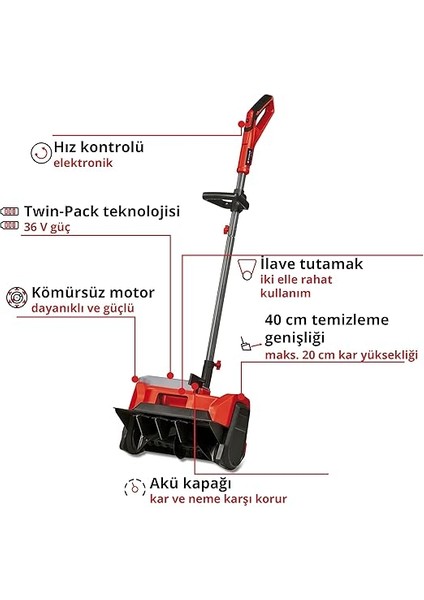 Akülü Kar Püskürtme Makinesi Ge-St 36/40 Li E-Solo Power X-Change (Li-Ion, 36 V, 40 cm Çalışma Genişliği, Max. 20 cm Kar Yüksekliği, Akü ve Şarj Cihazı Dahil Değildir) - 3417011 modelleri