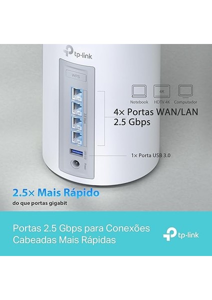 Deco BE65 1-Pack, BE9300 Mbps, 4 × 2.5 Gbps Portlar, 320 Mhz Kanallar, 6 Ghz Bandında Çalışır, 200 Cihaza Kadar Bağlanılabilirlik, Vpn, Wpa3, Üç Bantlı Wi-Fi 7 Mesh Sistemi indirimleri