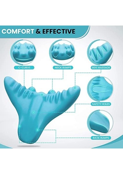 Jocaluyia Boyun ve Omuz Rahatlatıcı, Taşınabilir Servikal Çekme Cihazı Akupresür Boyun Omuz Sırt Desteği Masaj Yastığı,