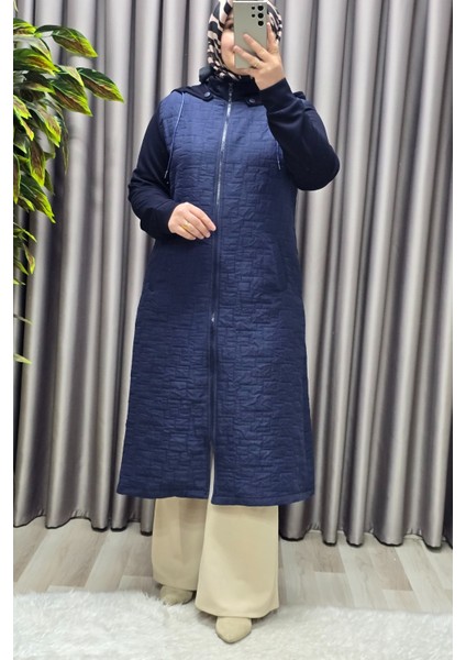 Kadın Giyim Büyük Beden Kapşonlu Polarlı Kapitone Kap indirimleri