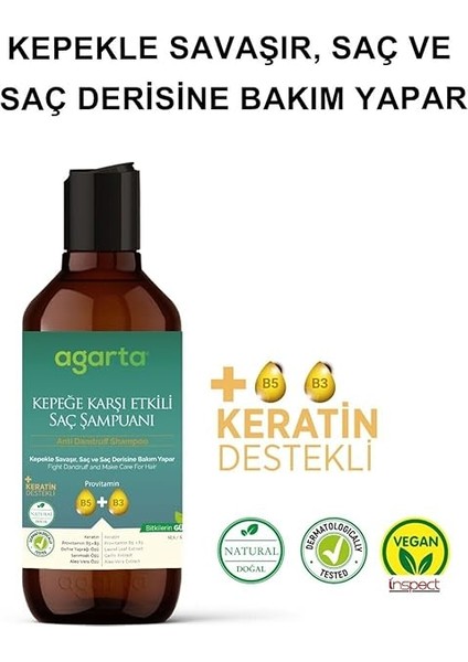 Doğal Kepeğe Karşı Etkili Şampuan 400 ml (Vegan,tuzsuz) modelleri