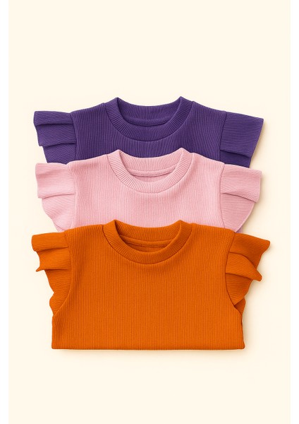 Kız Çocuk 3'lü Uzun Kollu Badi. 6 Ay 7 Yaş Arası 3 Lü Badi Seti Fırfır Detaylı %100 Pamuk Kız Bebek modelleri