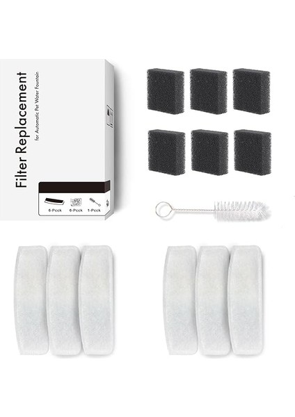 WF007L Otomatik Kedi Su Sebili Uyumlu Su Sebili Filtre Seti (6 Adet) fiyatları