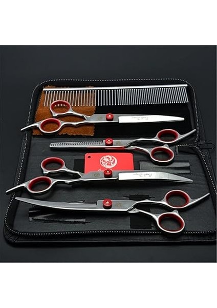 Dragon Profesyonel 7.0 Inch-18 cm Berber Kuaför Makas Seti 440C Paslanmaz Japon Çeliği Metal 5 Li Set fiyatları