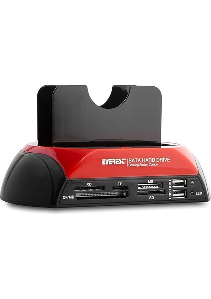 HDC-385 Harici USB 2.0 2.5"- 3.5" Ide+Sata HDD + Kart Okuyucu Docking