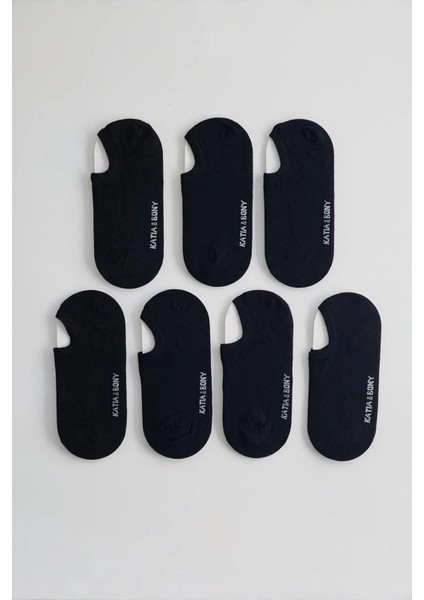 Unisex 7'li Paket Sneakers Patik Çorap Siyah fırsatları