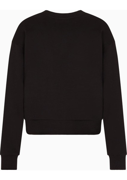 Kadın Regular Fit Gold Logolu Sweatshirt - Siyah fiyatları