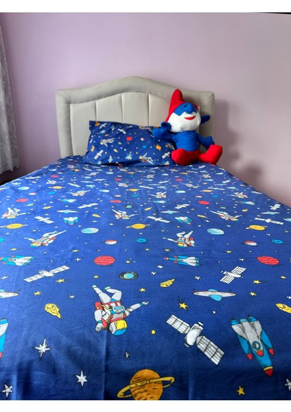 %100 Pamuklu Astronot Desenli Çocuk Nevresim Takımı - Emn Vizyon Tekstil