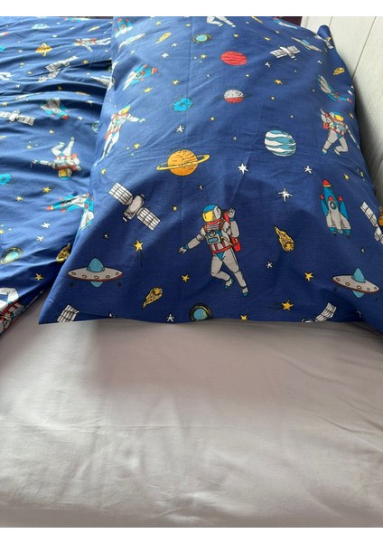 %100 Pamuklu Astronot Desenli Çocuk Nevresim Takımı - Emn Vizyon Tekstil modelleri