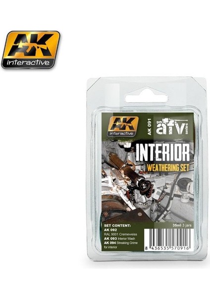 Ak 091 3X35 Ml. Iç Mekan Eskitme Efekti, Enamel Model Boyası Seti