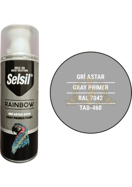 Rainbow Akrilik Sprey Astar Gri 400 Ml. - RAL7042