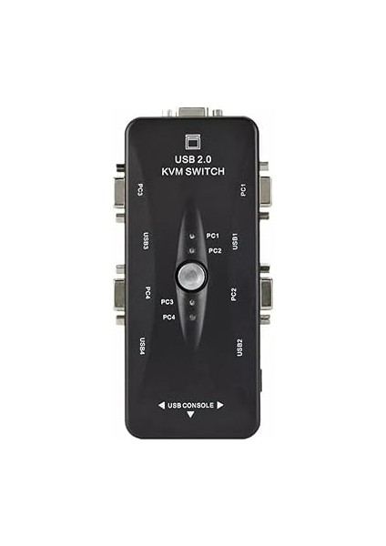 Port USB Kvm Switch, 4 Kasa 1 Monitör Switch, 4 Bilgisayarı Tek Elden Yönetin,
