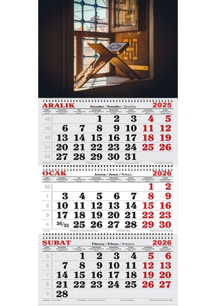 2026 Yılı Gemici Takvimi-Cam Önünde Yer Rahlesi