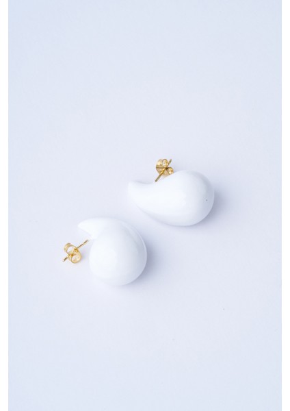 Su Damlası Küpe - Beyaz